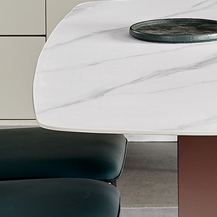Traditional Luxury Dining Table White Rectangle Sintered Stone Table with Rose Gold Frame Clearhalo ' dining_table' 'Dining Tables & Seating' 'Dining Tables' 'furn' 'furn_dining_table' 'Furniture' 'furniture_dining_table' 'Kitchen & Dining Furniture' 'kitchen&dining_furn' 'kitchen' 'kitchen_dining_table' 1200x1200_af05169e-a49b-456f-b069-5c020f923a59