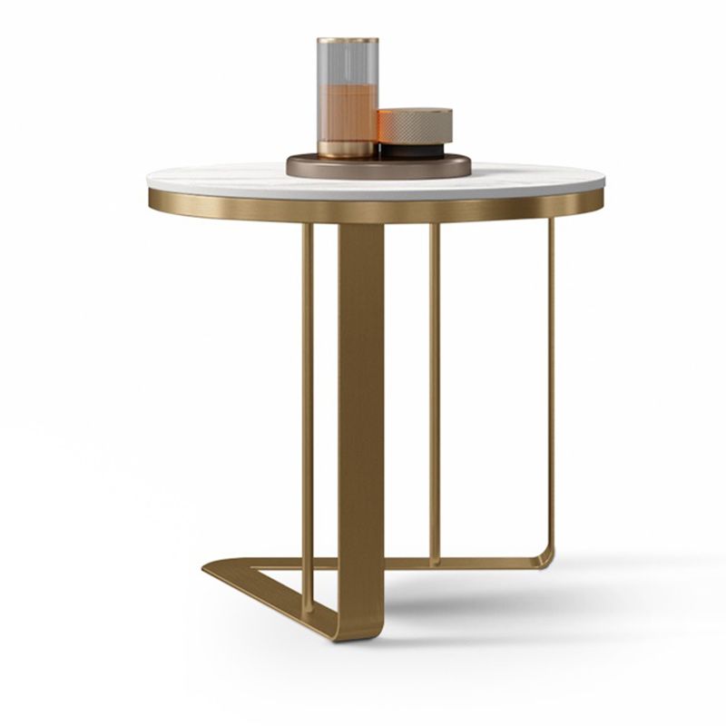 Glam Metal C-shape Side Table Round Stone Top Sofa Side End Table Clearhalo 'Coffee & Accent Tables' 'End & Side Tables' 'end_side_tables' 'furn' 'furn_end_side_tables' 'Furniture' 'Living Room Furniture' 1200x1200_af0583d7-4d6f-43d5-808e-bbd016737c62