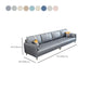 Canapé en cuir fausse 35,43 "High Modern Square ARM SOFA avec 4 oreillers