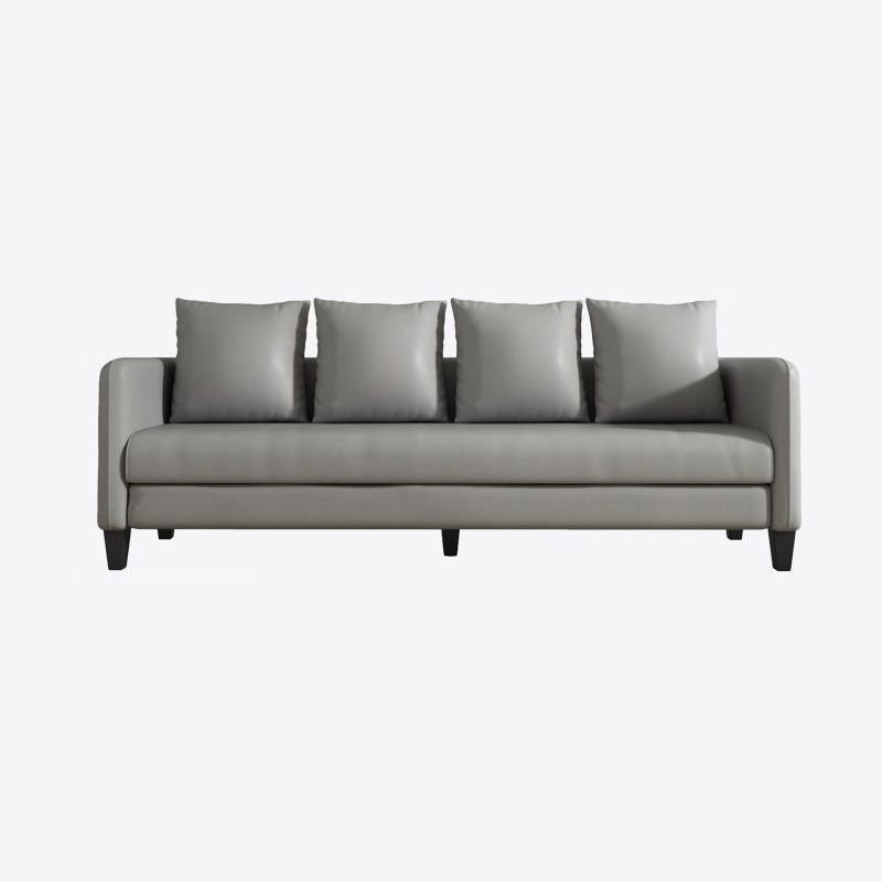 Faux Leather Sofa 78.74" W x 25.19" D x 23.22" H Square Arm Sofa for Living Room Clearhalo 'furn' 'furn_sofas' 'Furniture' 'Living Room Furniture' 'Sofa' 'sofas' 1200x1200_af06a7bb-779e-4b6d-905e-e85d51a52270