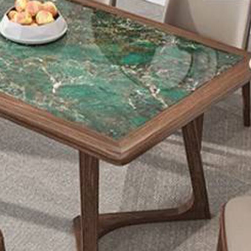 Set da tavolo da pranzo moderno rettangolare 1/4/7 PC Dinette con cornice in legno massiccio