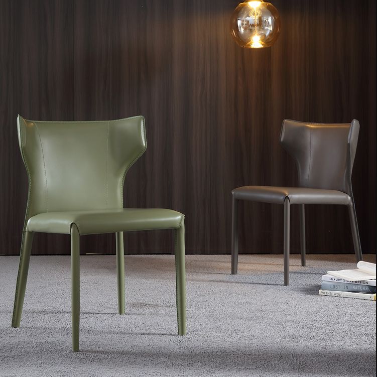 Contemporary Wingback Kitchen Dining Side Chair Metal Dining Side Chair Clearhalo ' kitchen&dining_furn' 'Dining Chairs' 'Dining Tables & Seating' 'dining_chair' 'Furniture' 'furniture_dining_chair' 'Kitchen & Dining Furniture' 'kitchen' 1200x1200_af0775db-5466-4cdc-9b39-2c21162661ad