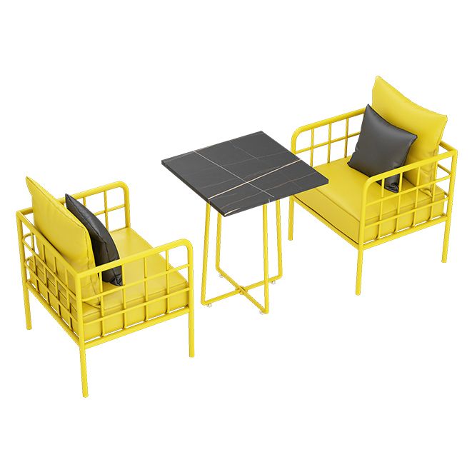 Industrial Sintered Stone Dinner Room Table Black Top Table with Yellow Frame for Dinning Room Clearhalo ' dining_table' 'Dining Tables & Seating' 'Dining Tables' 'furn' 'furn_dining_table' 'Furniture' 'furniture_dining_table' 'Kitchen & Dining Furniture' 'kitchen&dining_furn' 'kitchen' 'kitchen_dining_table' 1200x1200_af07dd74-ec79-4765-9d79-a6f5c5751f27