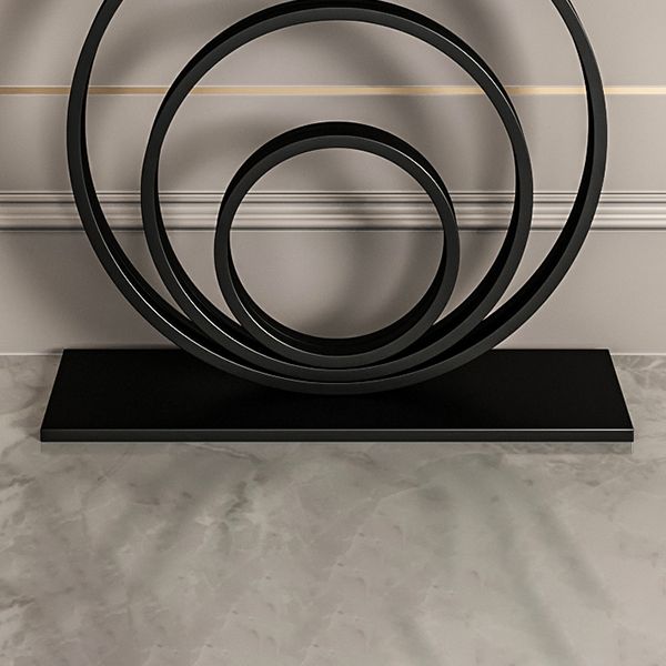 12 Inch Wide Modern Accent Table Half Moon Metal Console Table for Hall