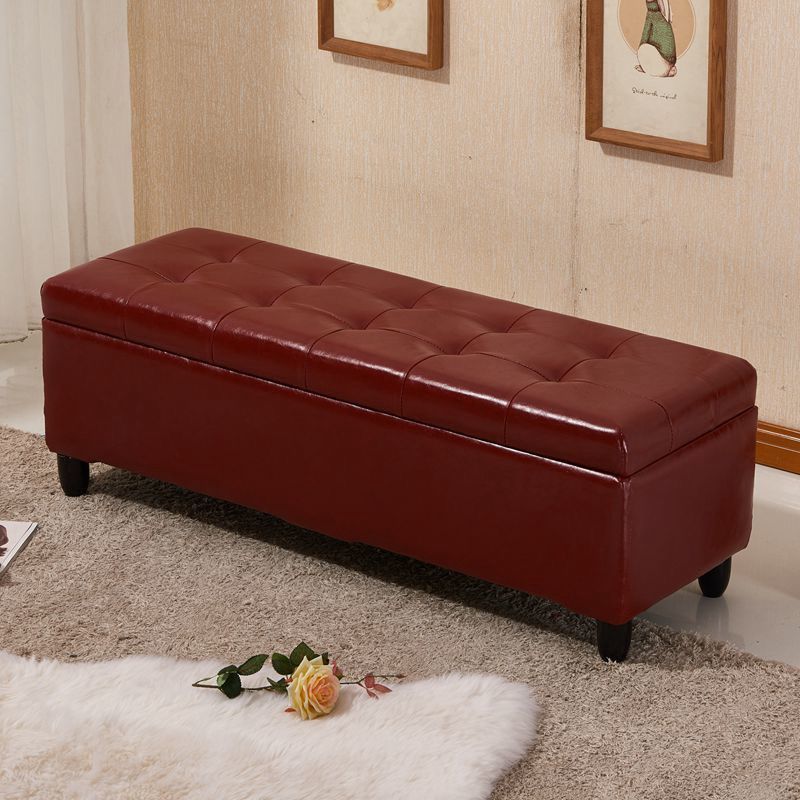 15.7"W Mid-Century Modern Bench Cushioned Tufted Seating Bench Clearhalo 'Benches' 'Chairs & Seating' 'furn' 'furn_benches' 'Furniture' 'Living Room Furniture' 1200x1200_af09f55b-42bb-4af9-99f5-8eaf1f7fc65e