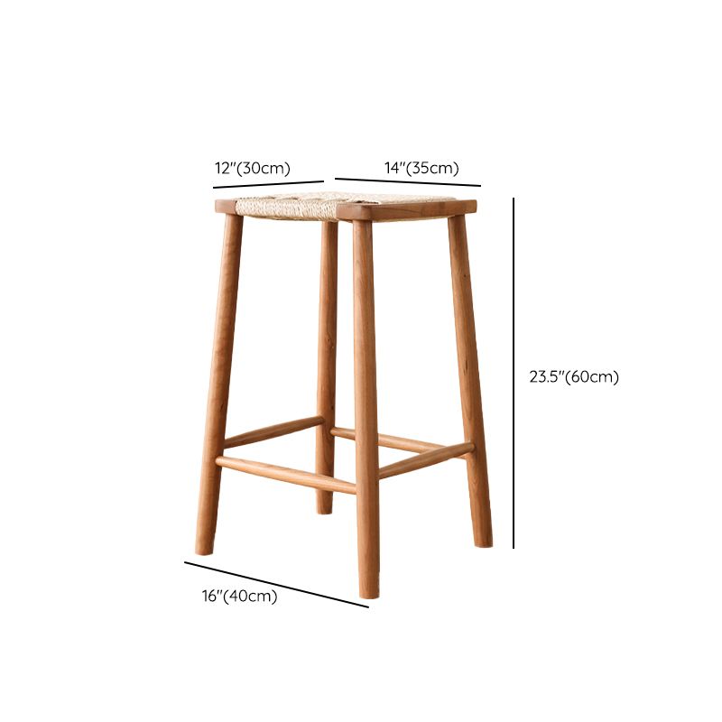 Sgabelli da bar senza schienale contemporaneo con base in legno massiccio ciliegia