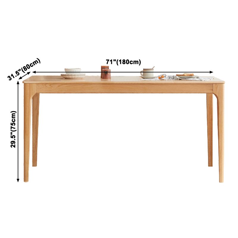 Rectangle Indoor Oak Wood Dining Table Modern Kitchen Table in Nature with 4 Legs Clearhalo ' dining_table' 'Dining Tables & Seating' 'Dining Tables' 'furn' 'furn_dining_table' 'Furniture' 'furniture_dining_table' 'Kitchen & Dining Furniture' 'kitchen&dining_furn' 'kitchen' 'kitchen_dining_table' 1200x1200_af0ca7b7-4a59-4a2b-a046-460b426ec8fe