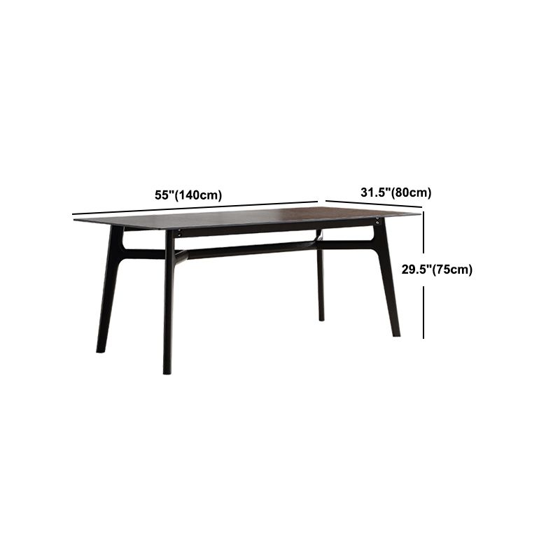 Modern Rectangle Dinette Set 1/4/5/7 Pieces Black Stone Top Indoor Dining Set Clearhalo 'Dining Room Sets' 'Dining Tables & Seating' 'dining_room_set' 'furn' 'furn_dining_room_set' 'Furniture' 'Kitchen & Dining Furniture' 1200x1200_af0cd00d-ea2f-4d45-ae08-59a6b3178e17