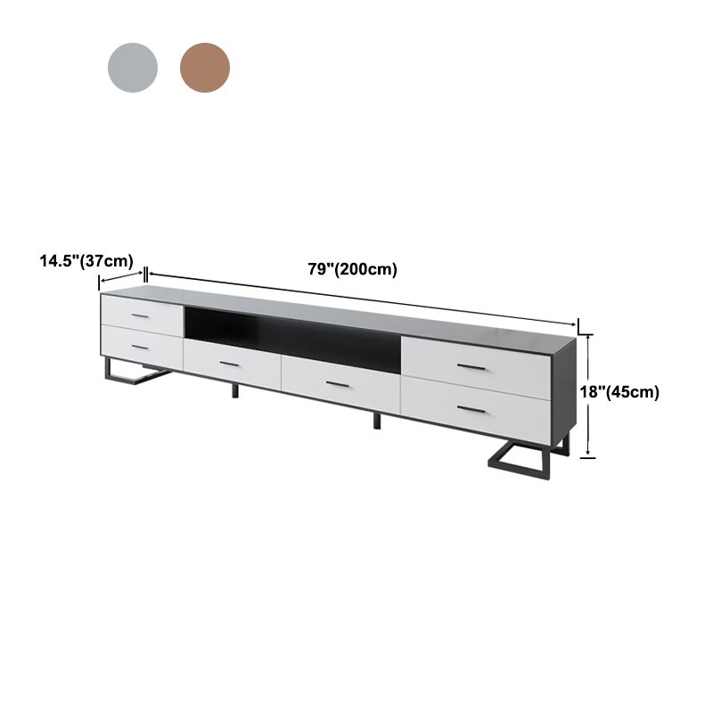 Wooden TV Stand Console Modern Minimalist Home Open TV Cabinet