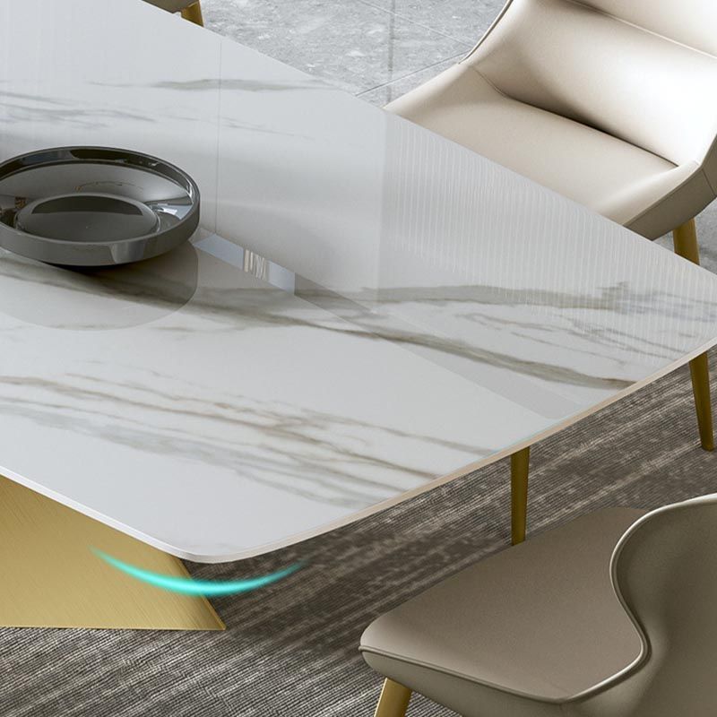 Stone Top Dining Table Traditional Luxury Rectangle Table with Pedestal Base Clearhalo 'Dining Tables & Seating' 'Dining Tables' 'dining_table' 'furn' 'furn_dining_table' 'Furniture' 'Kitchen & Dining Furniture' 1200x1200_af0e42c1-8ac8-49dc-962f-0ed2c2e39a45