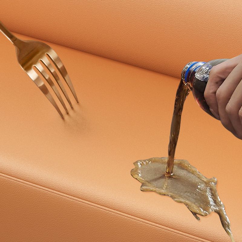 縫う枕バックスクエアアームコットンブレンドとフェイクレザーのセッピーソファ