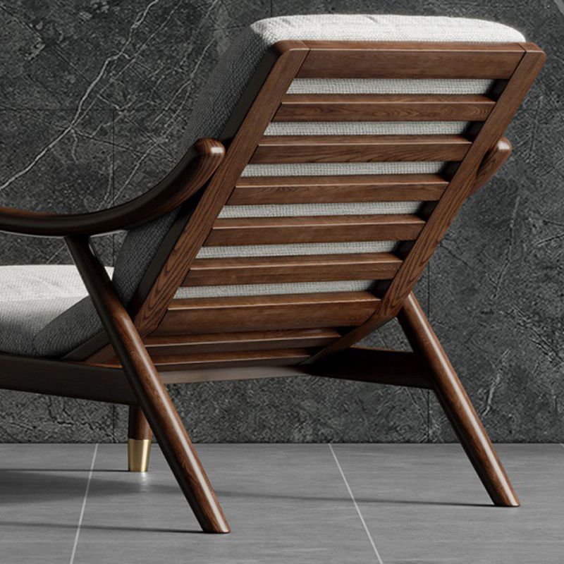 Modern Solid Wood Accent Chair, 68 Wide Cushion Back Chair with Arm