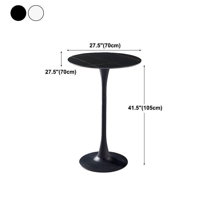 Industrial Metal Bar Table Faux Marble 27.56" Round Top Indoor Bistro Table Clearhalo 'Bar Furniture' 'Bar Tables' 'bar_tables' 'furn' 'furn_bar_tables' 'Furniture' 'furniture_bar_tables' 'Kitchen & Dining Furniture' 'kitchen&dining_furn' 'kitchen' 1200x1200_af129255-51ad-4f47-8965-3d74ea8794b5