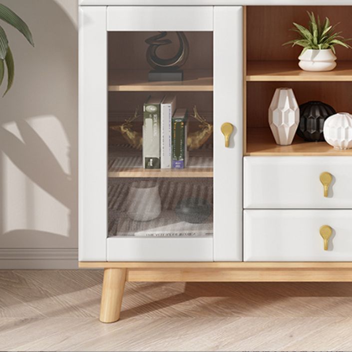 3 - Drawer Rubberwood Accent Cabinet 43.3" Tall 1 - Door Chest Clearhalo 'Cabinets & Chests' 'cabinets_chests' 'furn' 'furn_cabinets_chests' 'Furniture' 'Living Room Furniture' 1200x1200_af14652b-44ab-4431-b5ce-d0beee18fd9b