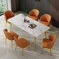 Glam Sintered Stone Kitchen Dining Table White Kitchen Dining Table with 4 Legs Base Clearhalo ' dining_table' 'Dining Tables & Seating' 'Dining Tables' 'furn' 'furn_dining_table' 'Furniture' 'furniture_dining_table' 'Kitchen & Dining Furniture' 'kitchen&dining_furn' 'kitchen' 'kitchen_dining_table' 1200x1200_af14a272-cc00-46dd-9d20-5476a29d50d5