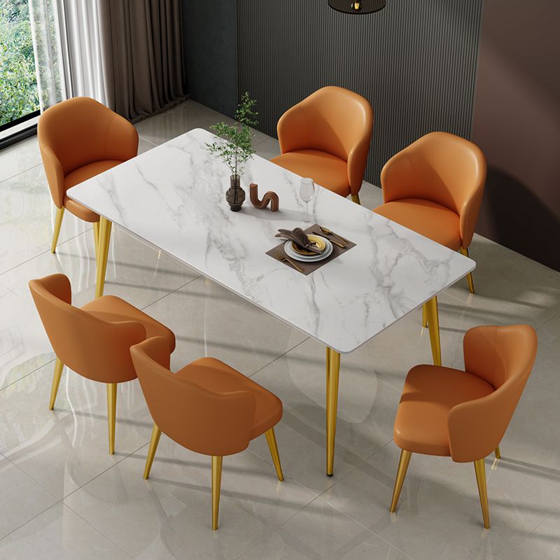 Glam Sintered Stone Kitchen Dining Table White Kitchen Dining Table with 4 Legs Base Clearhalo ' dining_table' 'Dining Tables & Seating' 'Dining Tables' 'furn' 'furn_dining_table' 'Furniture' 'furniture_dining_table' 'Kitchen & Dining Furniture' 'kitchen&dining_furn' 'kitchen' 'kitchen_dining_table' 1200x1200_af14a272-cc00-46dd-9d20-5476a29d50d5