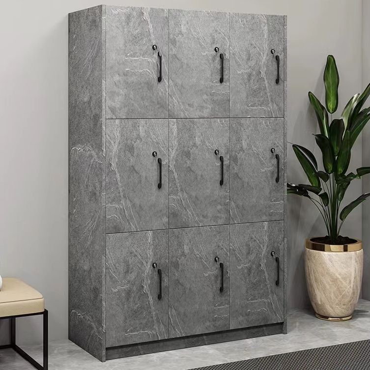 Armoire en bois d'ingénierie gris pour salle de bain armoire à porte à charnière moderne