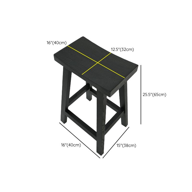 Contemporary Black Ash Solid Wood Armless Bar Stool with Footrest Clearhalo 'Bar Furniture' 'Bar Stools' 'bar_stools' 'furn' 'furn_bar_stools' 'Furniture' 'Kitchen & Dining Furniture' 1200x1200_af15fde2-1581-453b-bba6-85aae16a1744