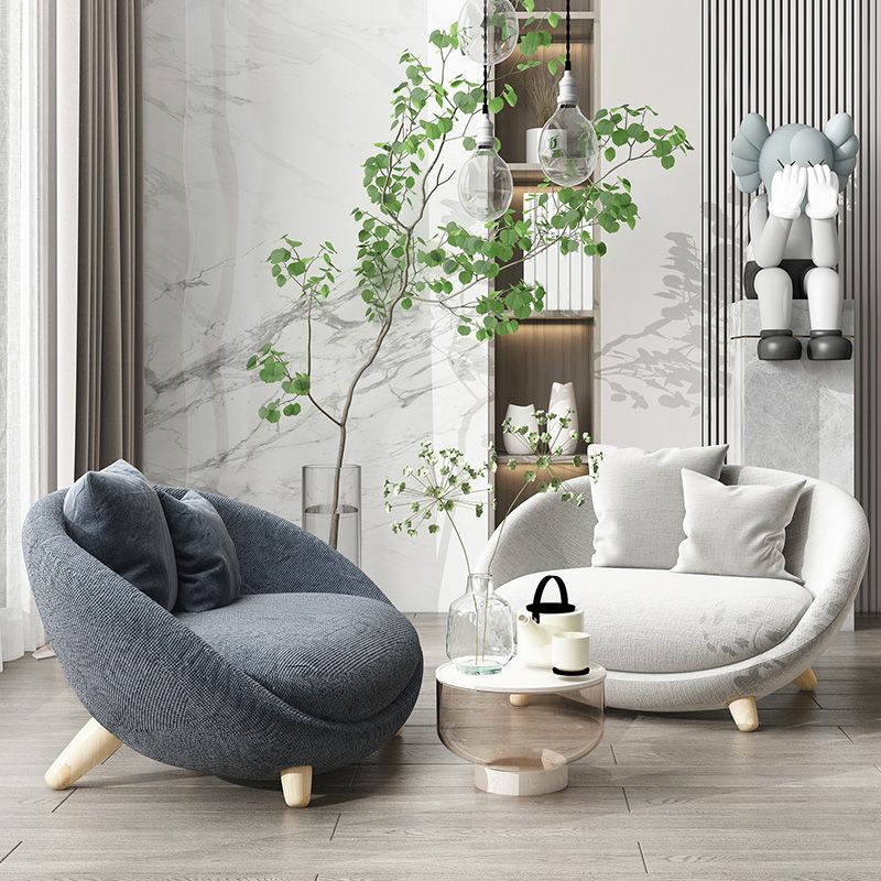 Scandinavian 34.6"Wide Cotton Blend Fixed Back Sloped Arms Papasan Chair with 2 Pillows Clearhalo 'Accent Chairs' 'accent_chairs' 'Chairs & Seating' 'furn' 'furn_accent_chairs' 'Furniture' 'Living Room Furniture' 1200x1200_af16748f-d94b-437b-95fd-a09493dc1d2f