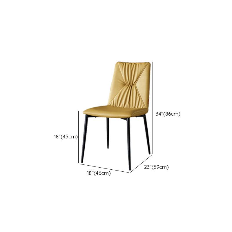 Modern Style Dining Chair Leather Low Back Side Chair for Dining Room