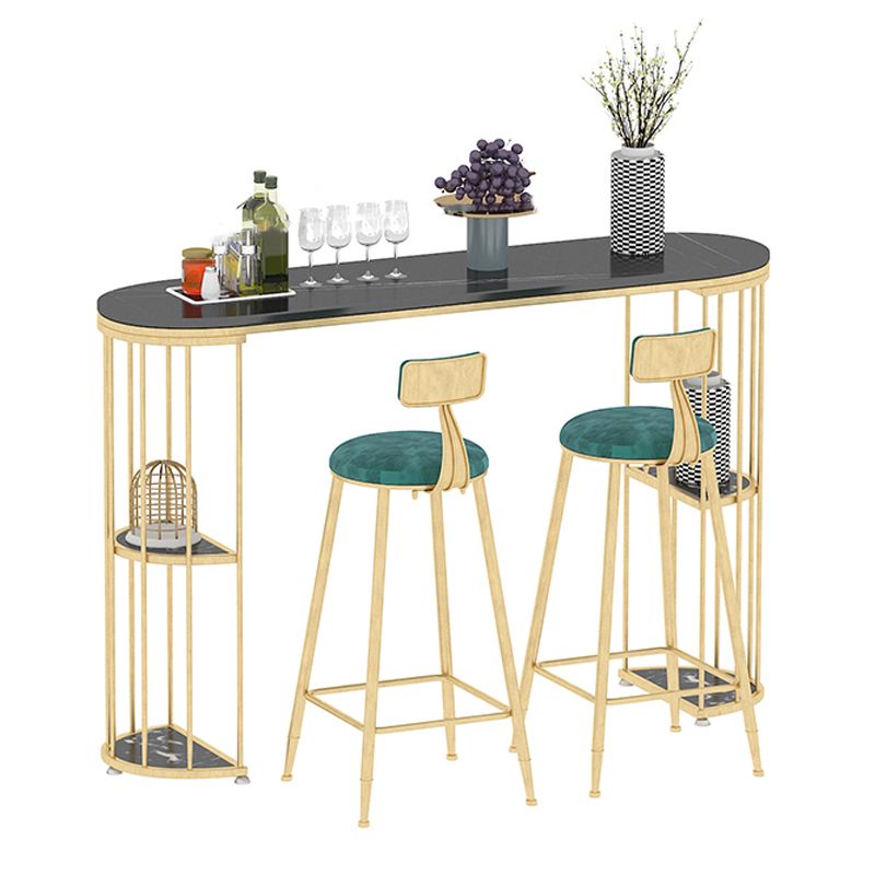 Glam Oval Indoor Counter Set 1/2/3 Pieces Double Pedestal Bar Pub Table Set Clearhalo 'Bar Furniture' 'furn' 'furn_home_bar_bar_sets' 'Furniture' 'Home Bars & Bar Sets' 'home_bar_bar_sets' 'Kitchen & Dining Furniture' 1200x1200_af190cd6-ee5f-4533-8764-59ecf5ad740e