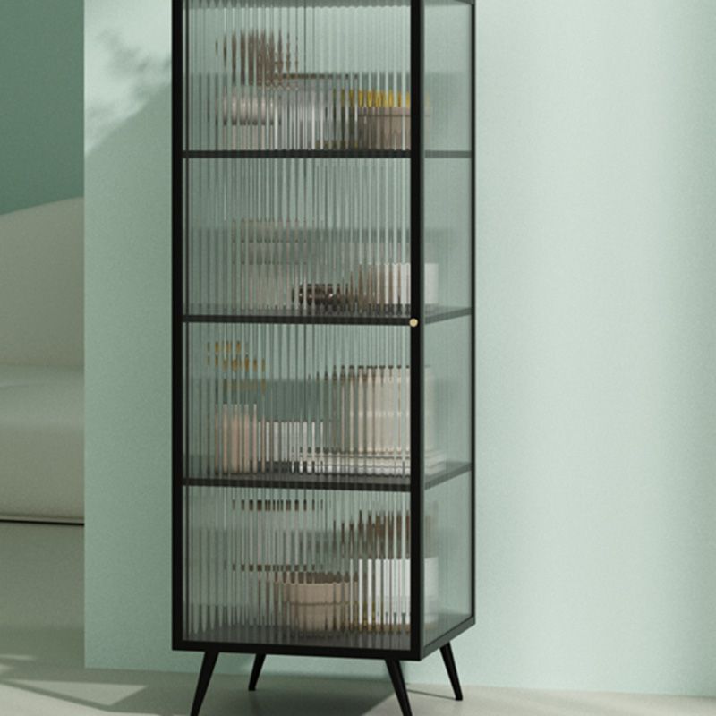 Panneau latéral en métal et en verre 53 "H Modern Minimalist Home Rectangular Batchard avec porte