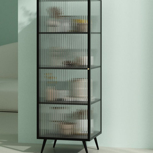 Scheda laterale in metallo e vetro 53 "H moderno minimalista casa rettangolare con porta