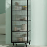 Panneau latéral en métal et en verre 53 "H Modern Minimalist Home Rectangular Batchard avec porte