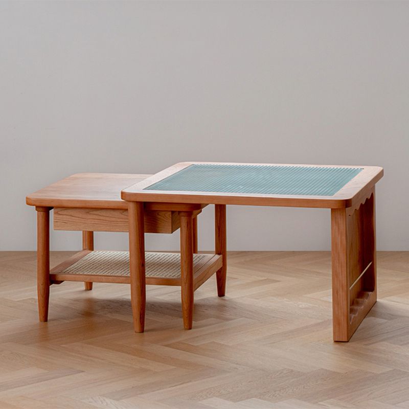 Scandinavian Rectangle Coffee Table in Natural Solid Wood with Storage Clearhalo 'Coffee & Accent Tables' 'Coffee Tables' 'coffee_tables' 'furn' 'furn_coffee_tables' 'Furniture' 'Living Room Furniture' 1200x1200_af1ae40b-3e40-41bf-a098-5eeb809c6caa