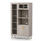 Ultra Modern Dining Hutch Glass Doors Faux Wood Storage Cabinet for Dining Room Clearhalo 'Display & China Cabinets' 'display_china_cabinets' 'furn' 'furn_display_china_cabinets' 'Furniture' 'Kitchen & Dining Furniture' 1200x1200_af1b2cd8-cc94-4302-8fae-e706c8e2f217