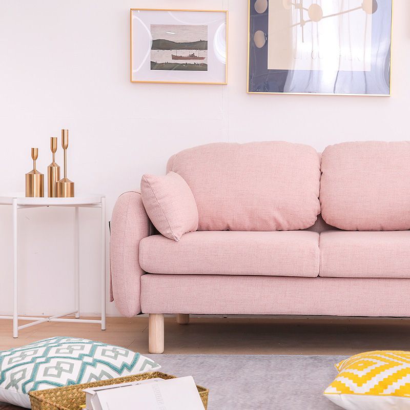 26" Wide Contemporary Sofa Fabric Pillows Seating with Storage