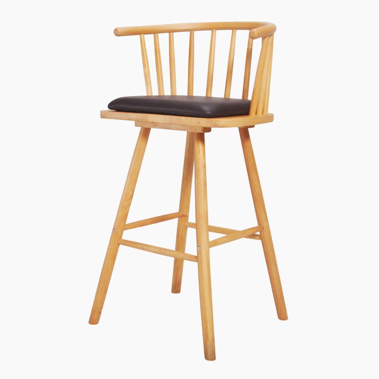 Contemporary Solid Wood Barstools Indoor Bar Stool with Low Back and Wooden Footrest Clearhalo 'Bar Furniture' 'Bar Stools' 'bar_stools' 'furn' 'furn_bar_stools' 'furniture_bar_stools' 'Kitchen & Dining Furniture' 'kitchen&dining_furn' 'kitchen' 'kitchen_furn' Furniture' 1200x1200_af204dc8-395f-4cc5-a847-7255b70a2a81