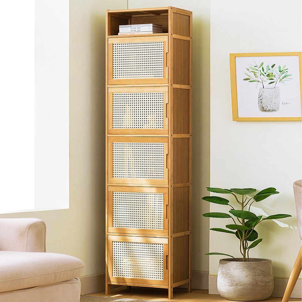 Contemporary Rectangle Storage Cabinet Natural Finish Accent Cabinet ...