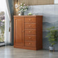 Rubberwood Accent Chest with1 - Door and Drawer, Bar Pulls Chest Clearhalo 'Cabinets & Chests' 'cabinets_chests' 'furn' 'furn_cabinets_chests' 'Furniture' 'Living Room Furniture' 1200x1200_af21ed81-52a8-4624-a676-d08626c0db9a