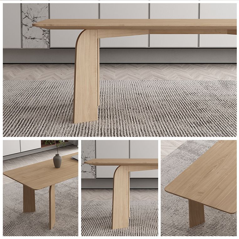 Solid Wood Contemporary Dining Table Rectangular Dining Table with 4 Legs Clearhalo ' dining_table' 'Dining Tables & Seating' 'Dining Tables' 'furn' 'furn_dining_table' 'Furniture' 'furniture_dining_table' 'Kitchen & Dining Furniture' 'kitchen&dining_furn' 'kitchen' 'kitchen_dining_table' 1200x1200_af22b211-9268-4022-aaf4-954a65890314