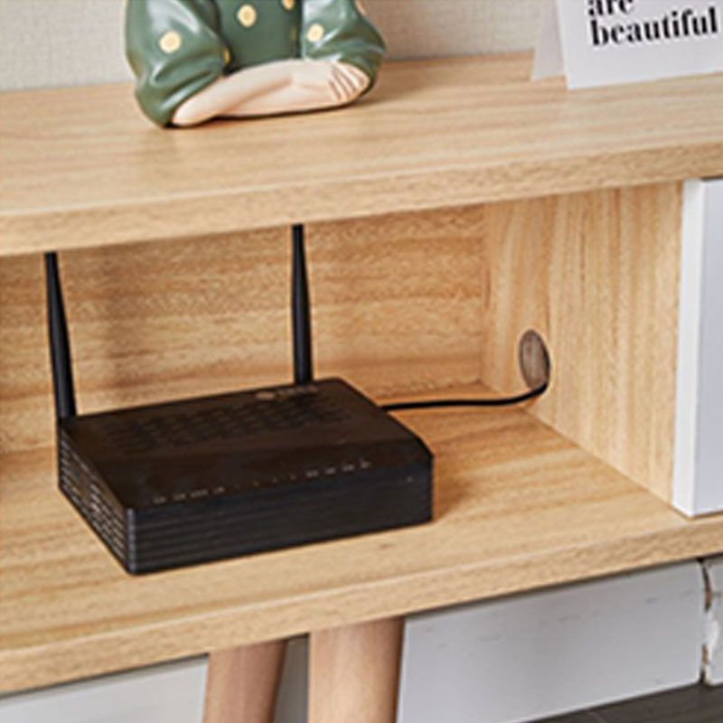 Consola de TV de 15,75 pulgadas de alto puesto de consolas de televisión de madera escandinava con estante abierto