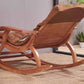 Chaise à bascule traditionnelle en caoutchouc en bois massif couleur trapézoïdale arrière à bascule intérieur arrière