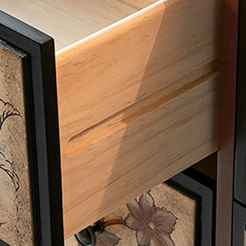 Traditionele houten slaapkamer kist horizontale opbergkast met laden