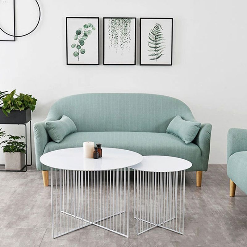 Mid Century Round Iron Coffee Cocktail Table Cross Legs Simple Coffee Table Clearhalo 'Coffee & Accent Tables' 'Coffee Tables' 'coffee_tables' 'furn' 'furn_coffee_tables' 'Furniture' 'Living Room Furniture' 1200x1200_af24ca9e-6212-43ab-87ad-9cad18c81018