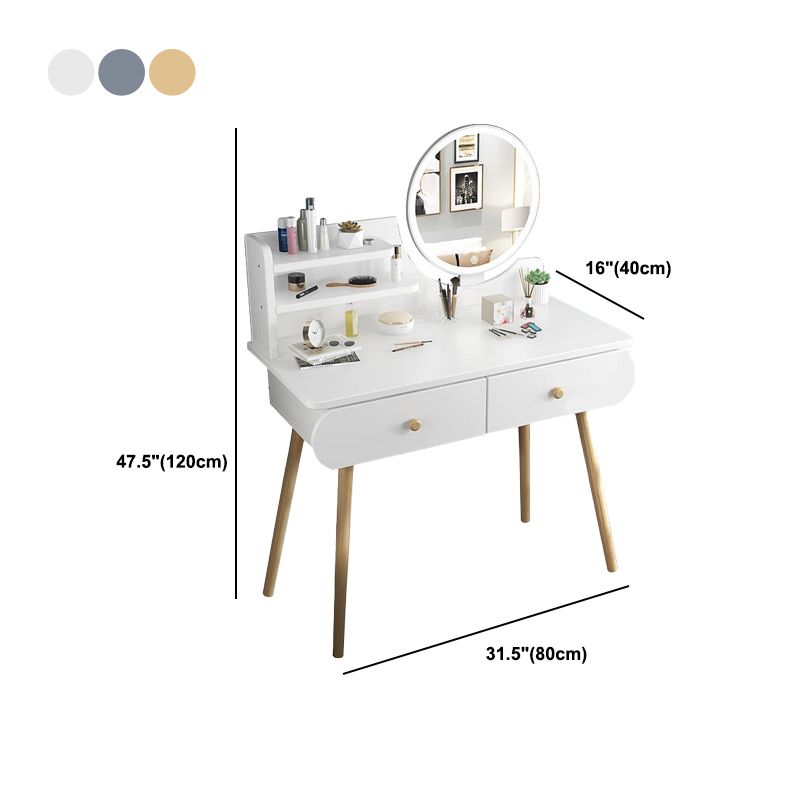 Modern de tocador de maquillaje con espejo y estantes de almacenamiento 47.25 "para el dormitorio