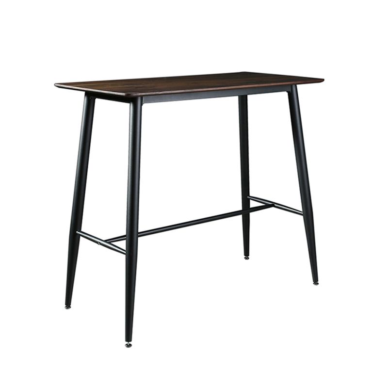 Indoor Modern Rectangle Trestle Bar Dining Table with Metal Legs Clearhalo 'Bar Furniture' 'Bar Tables' 'bar_tables' 'furn' 'furn_bar_tables' 'Furniture' 'Kitchen & Dining Furniture' 1200x1200_af270ae4-f054-40d2-bff5-2f17c86b0f63
