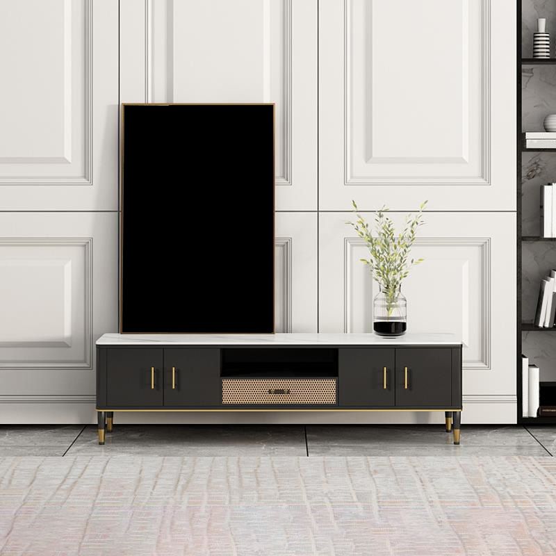Console multimédia TV moderne, support multimédia TV en pierre pour le salon