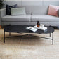 Table de cocktail basse à pieds croisés en fer elliptique en noir de 15,7" H
