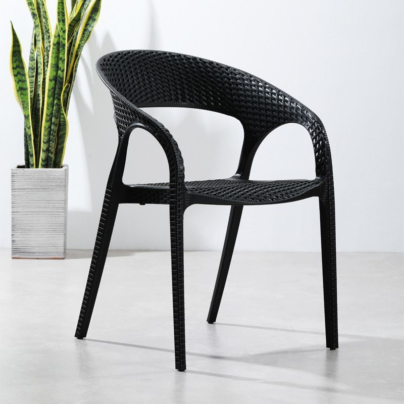 Modern Style Dining Chair Plastic Arm Chair with Plastic Legs for Kitchen