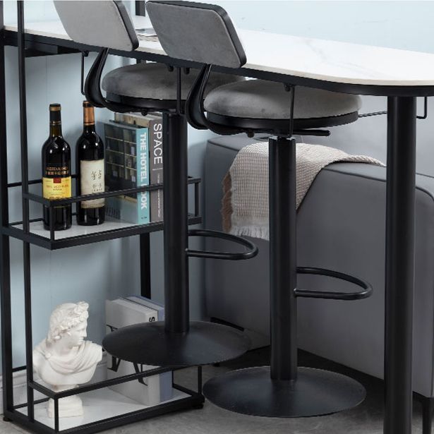 Contemporary Double Pedestal Bar/Dinette Table Wine Rack Stone Counter-height Pub Table Clearhalo 'Bar Furniture' 'Bar Tables' 'bar_tables' 'furn' 'furn_bar_tables' 'Furniture' 'furniture_bar_tables' 'Kitchen & Dining Furniture' 'kitchen&dining_furn' 'kitchen' 1200x1200_af2a5454-c65b-4555-8642-c8ed10e1457d