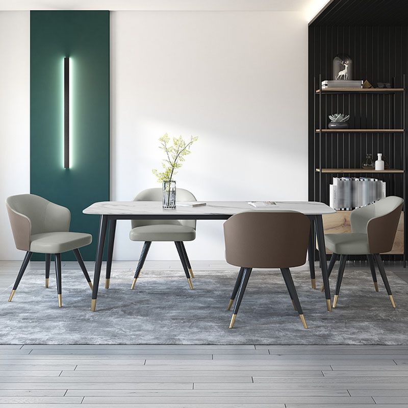 Modern Stone Rectangle Dining Table Home Kitchen Dinner Black Frame Dining Table Clearhalo 'Dining Tables & Seating' 'Dining Tables' 'dining_table' 'furn' 'furn_dining_table' 'Furniture' 'furniture_dining_table' 'Kitchen & Dining Furniture' 'kitchen' 'kitchen_dining_table' 1200x1200_af2b5788-8637-4e67-ac1a-dc03dfe32392
