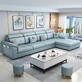 Modern L-shape Sectionas Faux Leather/Linen Sofa with Reversible Chaise and Storage Clearhalo 'furn' 'furn_sectionals' 'Furniture' 'furniture_sectionals' 'Living Room Furniture' 'Sectionals' 1200x1200_af2b9179-ed9b-46b0-92ff-bb8ed3568a94