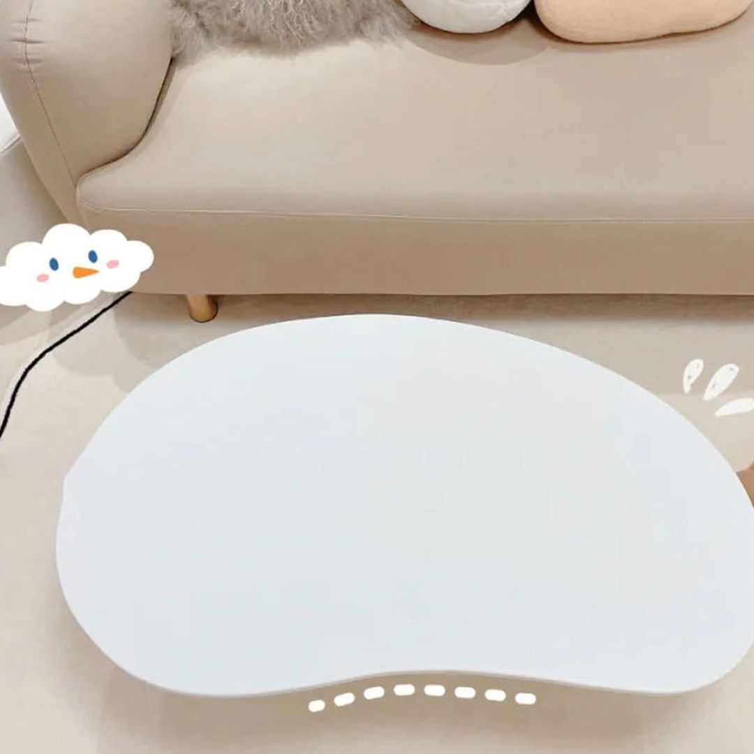 Mesa de centro escandinava de madera y metal Mesa de cóctel con tapa irregular y 3 patas