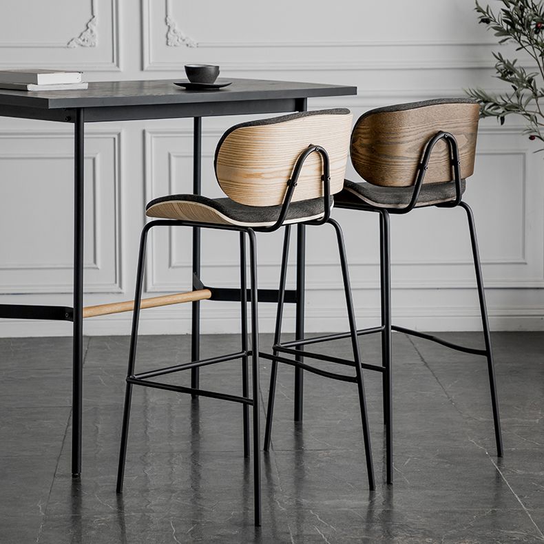 Industrial Armless Bar Stool Low Back Counter Bar Stool for Home Clearhalo 'Bar Furniture' 'Bar Stools' 'bar_stools' 'furn' 'furn_bar_stools' 'Furniture' 'Kitchen & Dining Furniture' 1200x1200_af2cf459-840b-4599-9d91-81f053e8966e