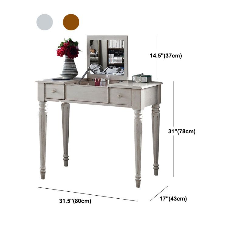 Traditional Vanity Dressing Table Solid Wood 2-Drawer Makeup Vanity Desk Clearhalo 'Bedroom Furniture' 'furn' 'furn_makeup_vanities' 'Furniture' 'Makeup Vanities' 'makeup_vanities' 1200x1200_af2d70a4-0544-43c3-8326-2220508e952c